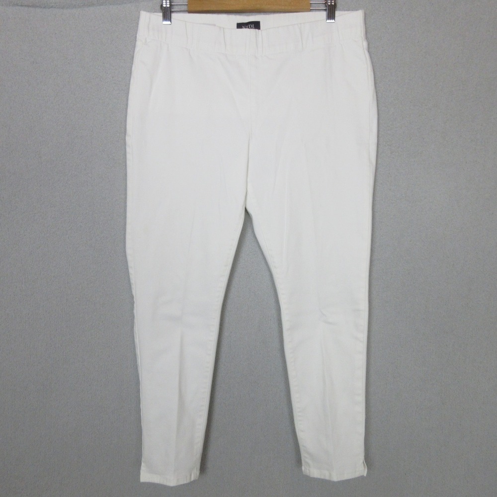 NYDJ Alina Pull On Ankle Pants White Womens Size 14 (36x27) Lift Tuck Technology